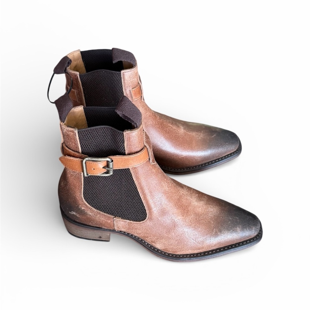 John Varvatos Two-Tone Leather Boots